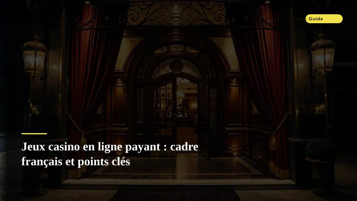 Jeux casino en ligne payant : cadre français et points clés