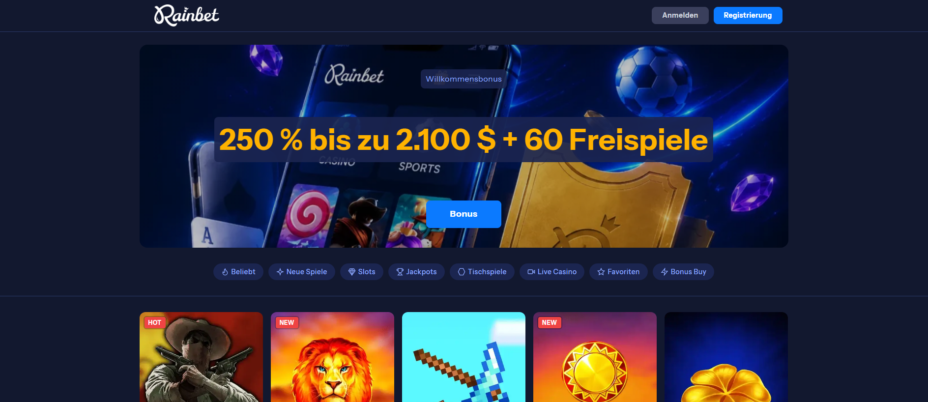Stored capture of rainbetonline.ch