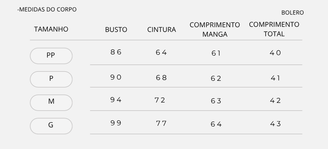 Bolero Caramelo Medidas