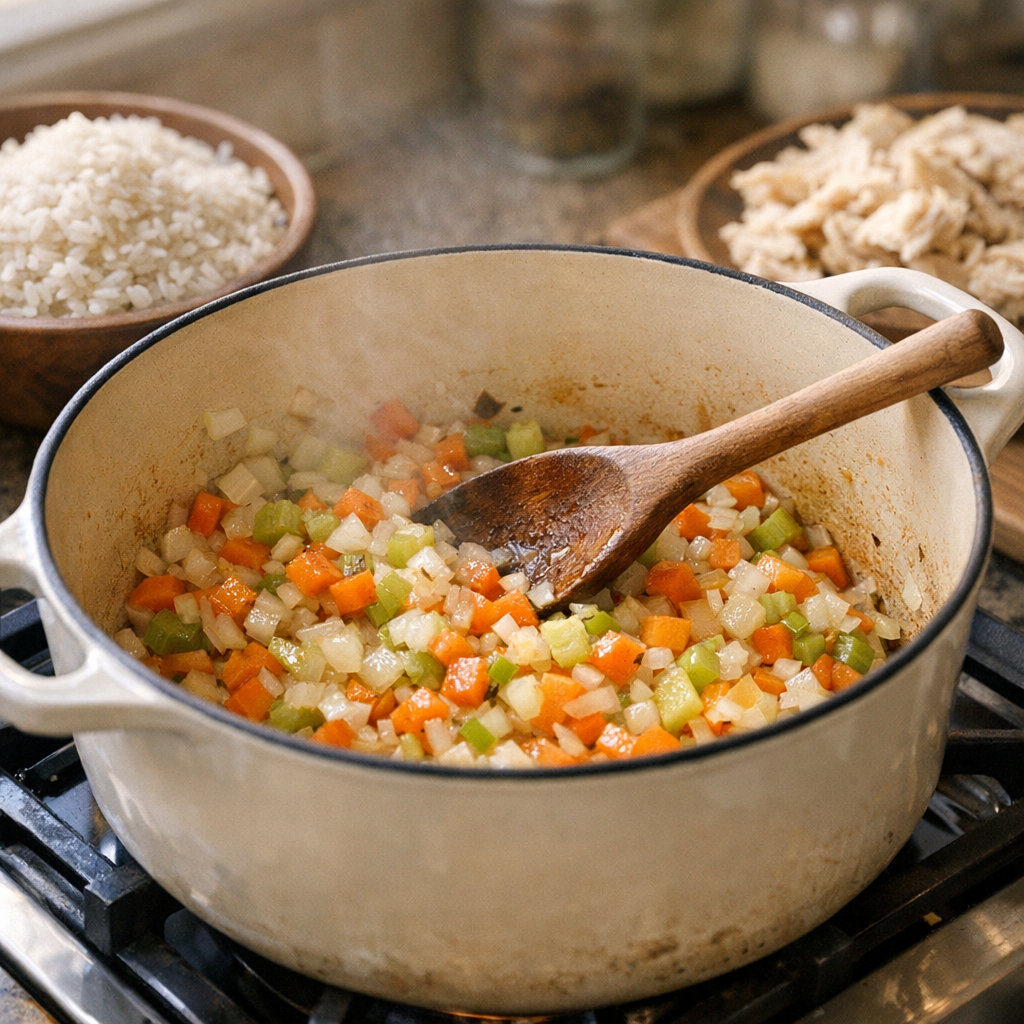 creamy chicken and rice one pot ingredients