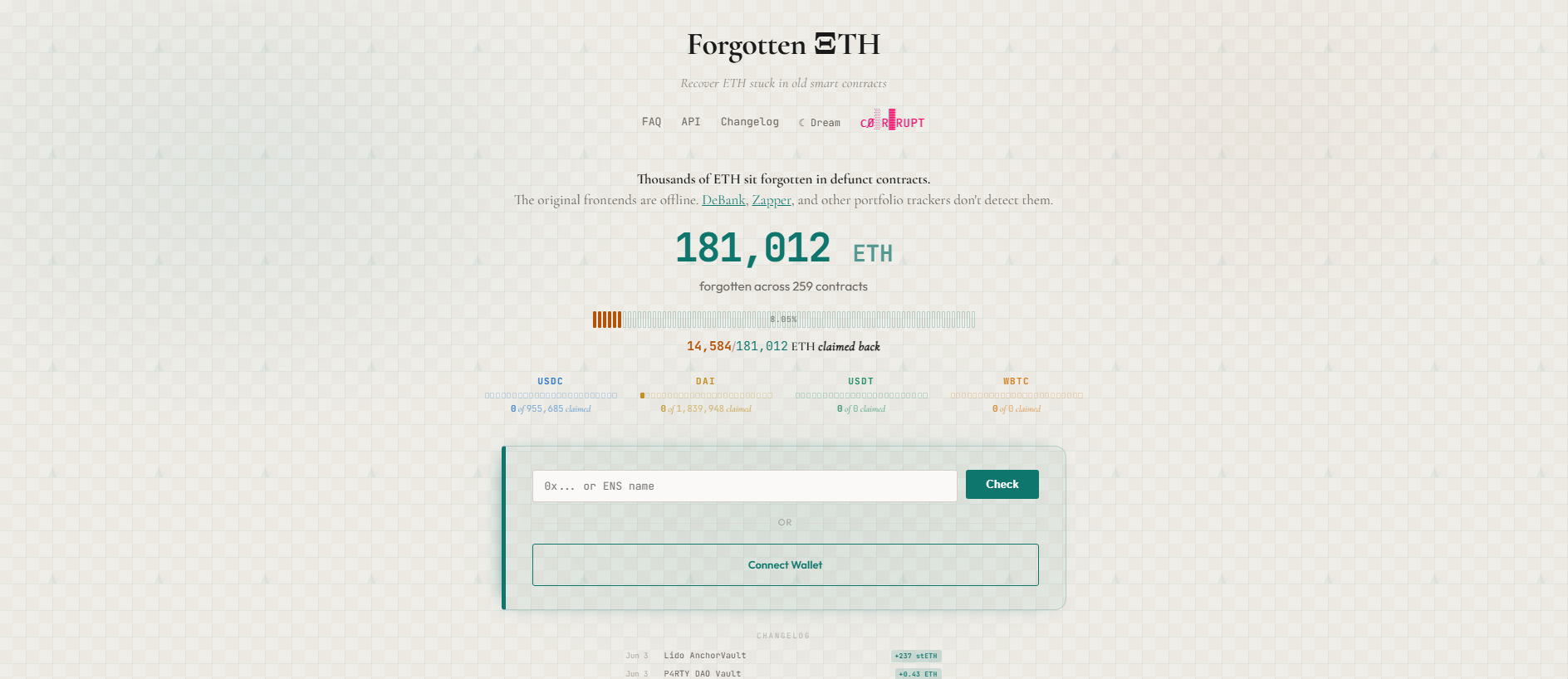 Screenshot of forgotten-eth.com
