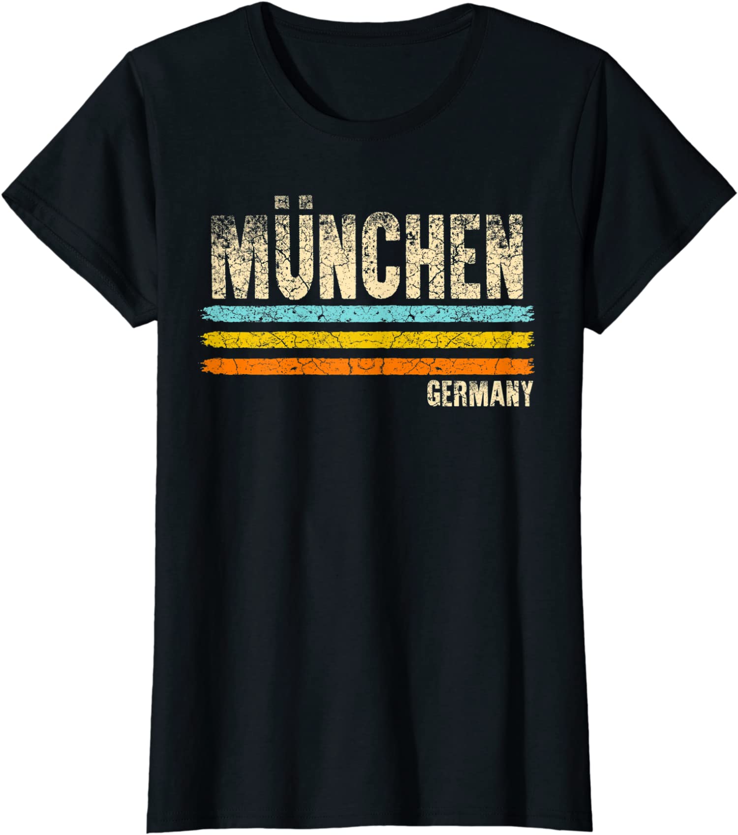 Munich München Bavaria Germany German Retro City Ladies’ Crewneck T-Shirt