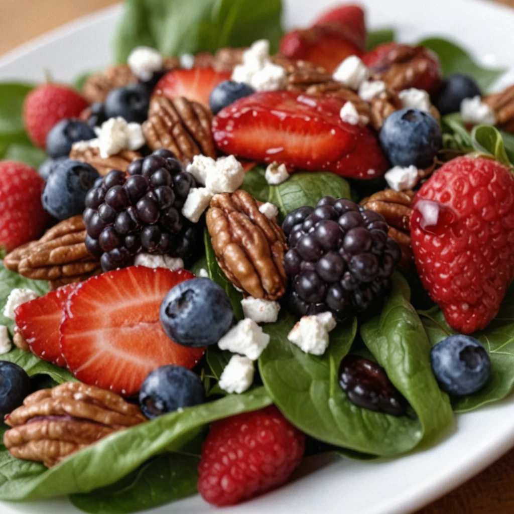 Berry Spinach Salad with Pecans, Feta, and Balsamic Glaze: A Refreshingly Delicious Recipe!