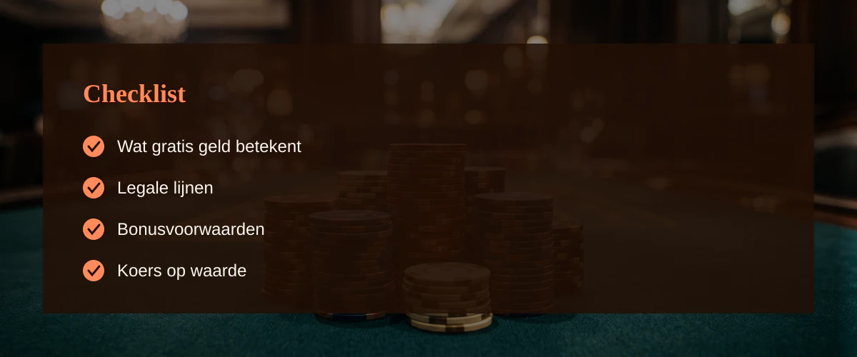 Gratis casino geld in Nederland — Checklist