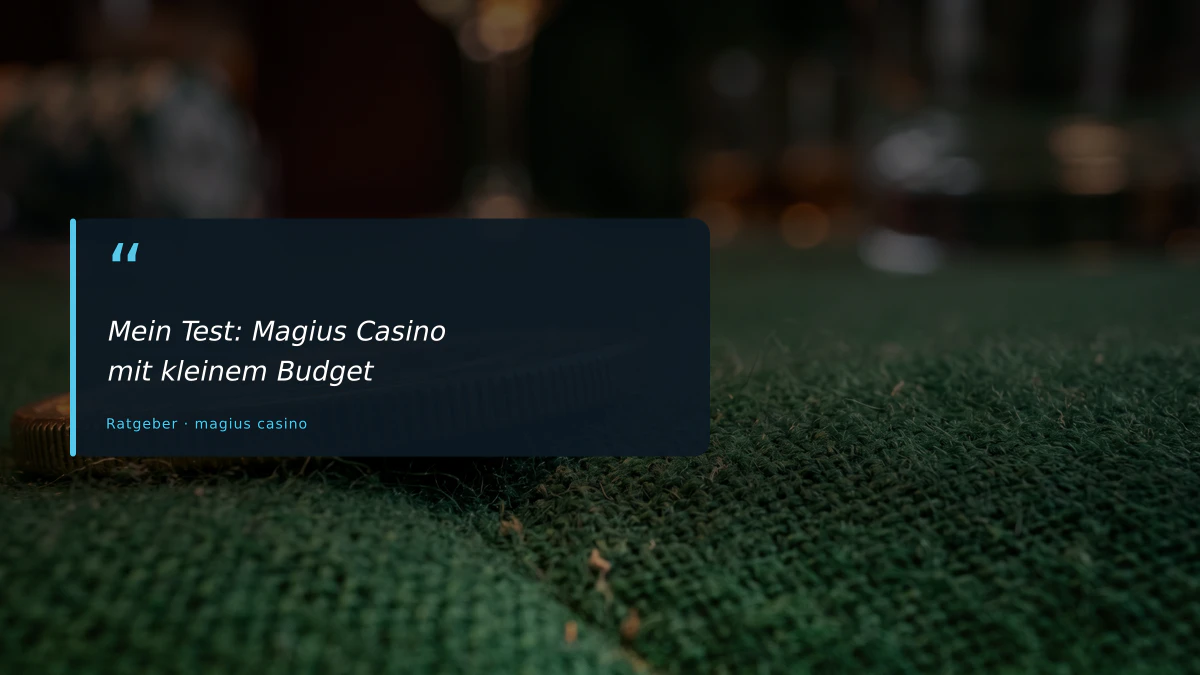 Mein Test: Magius Casino mit kleinem Budget