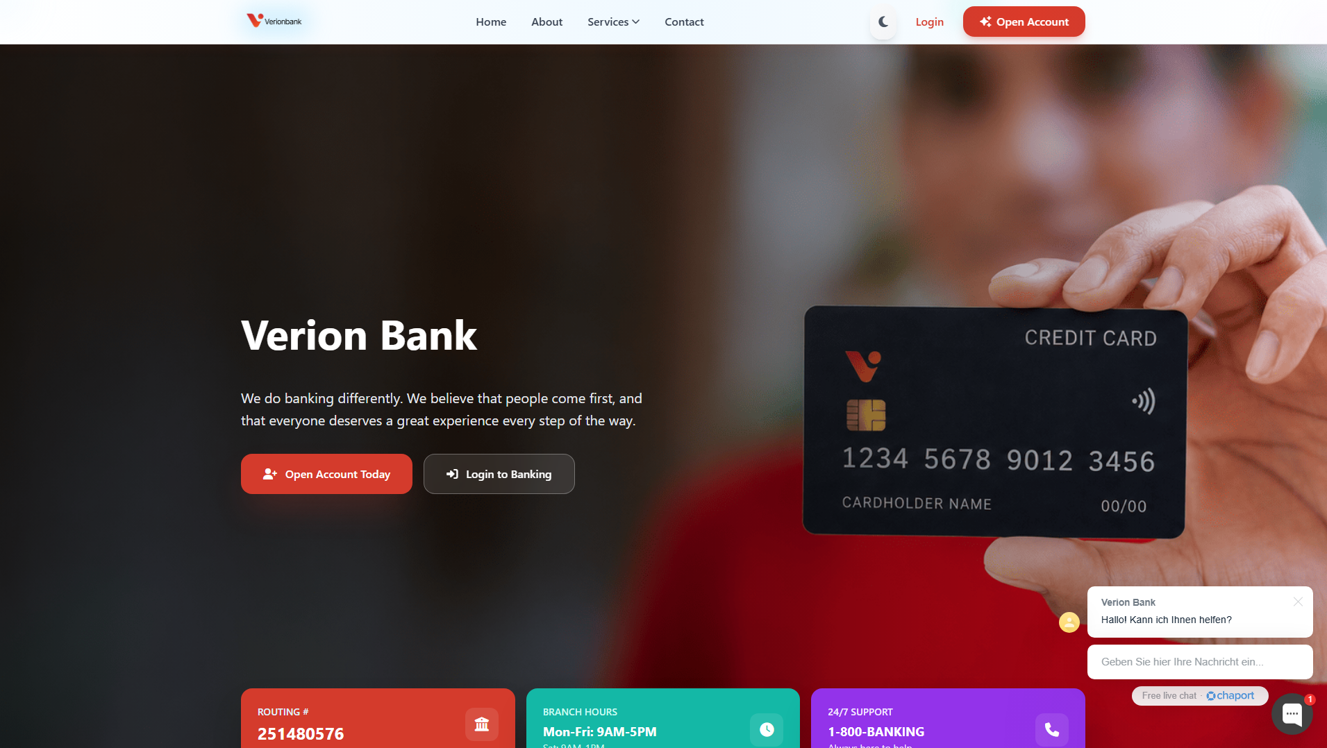 Stored capture of verionbank.com