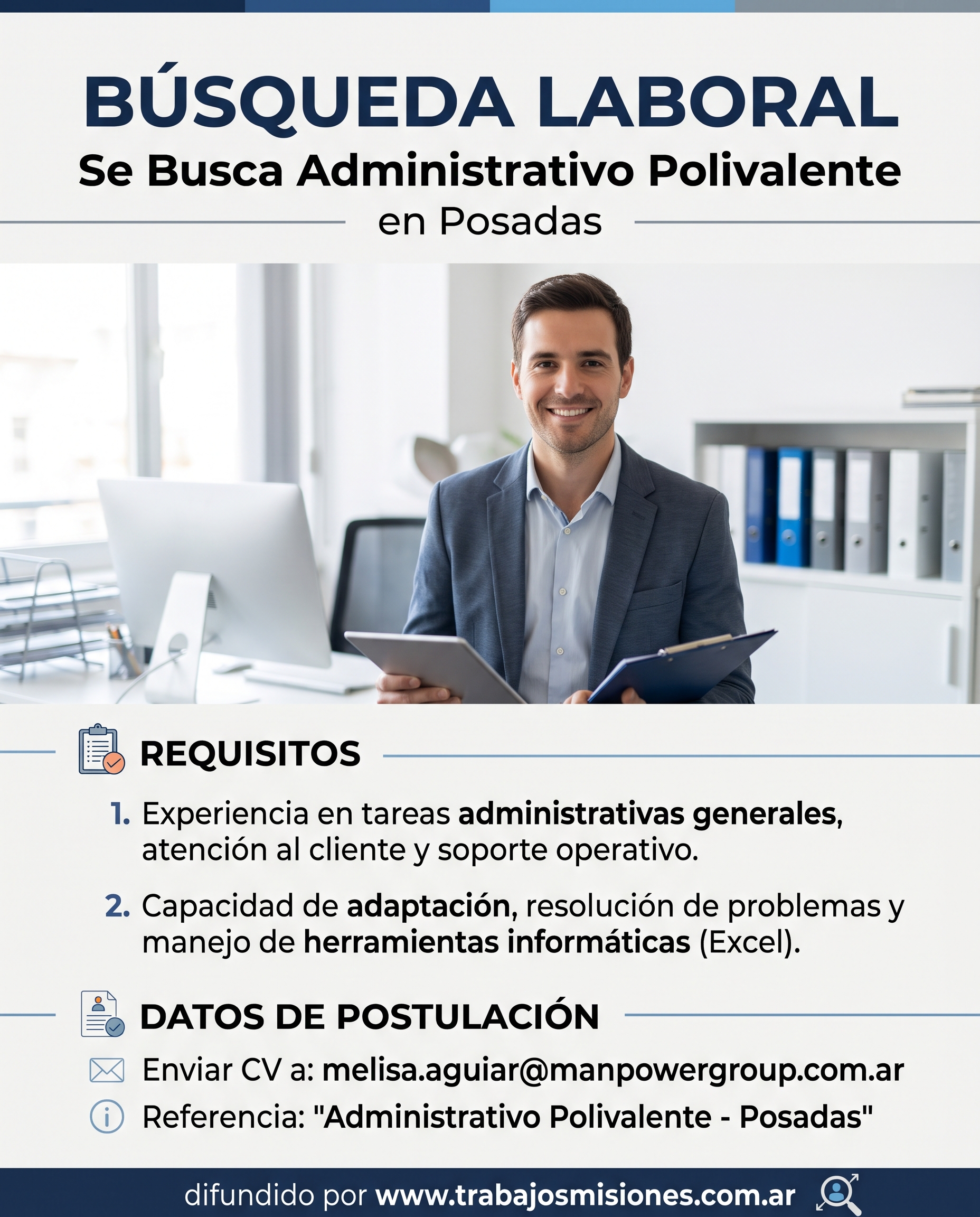 Se Busca Administrativo / a Polivalente en Posadas