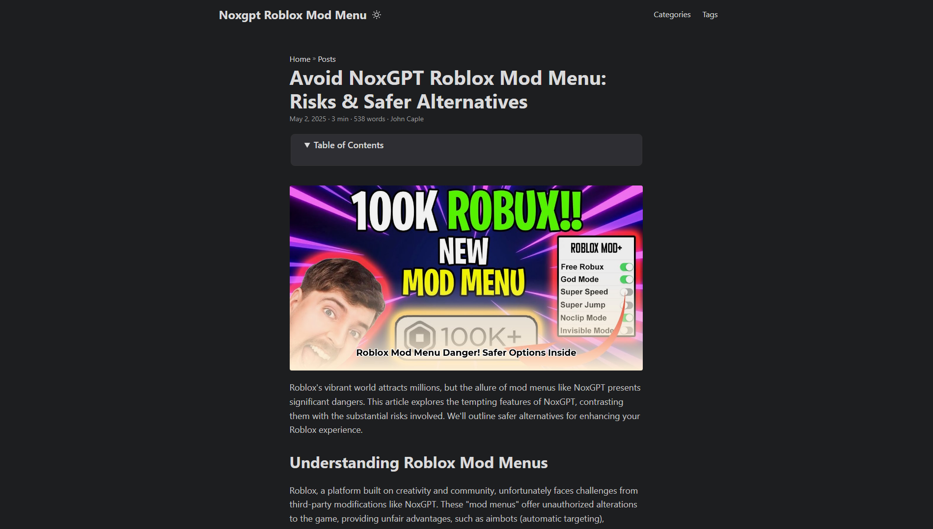 Stored capture of noxgpt-roblox-mod-menu.pages.dev