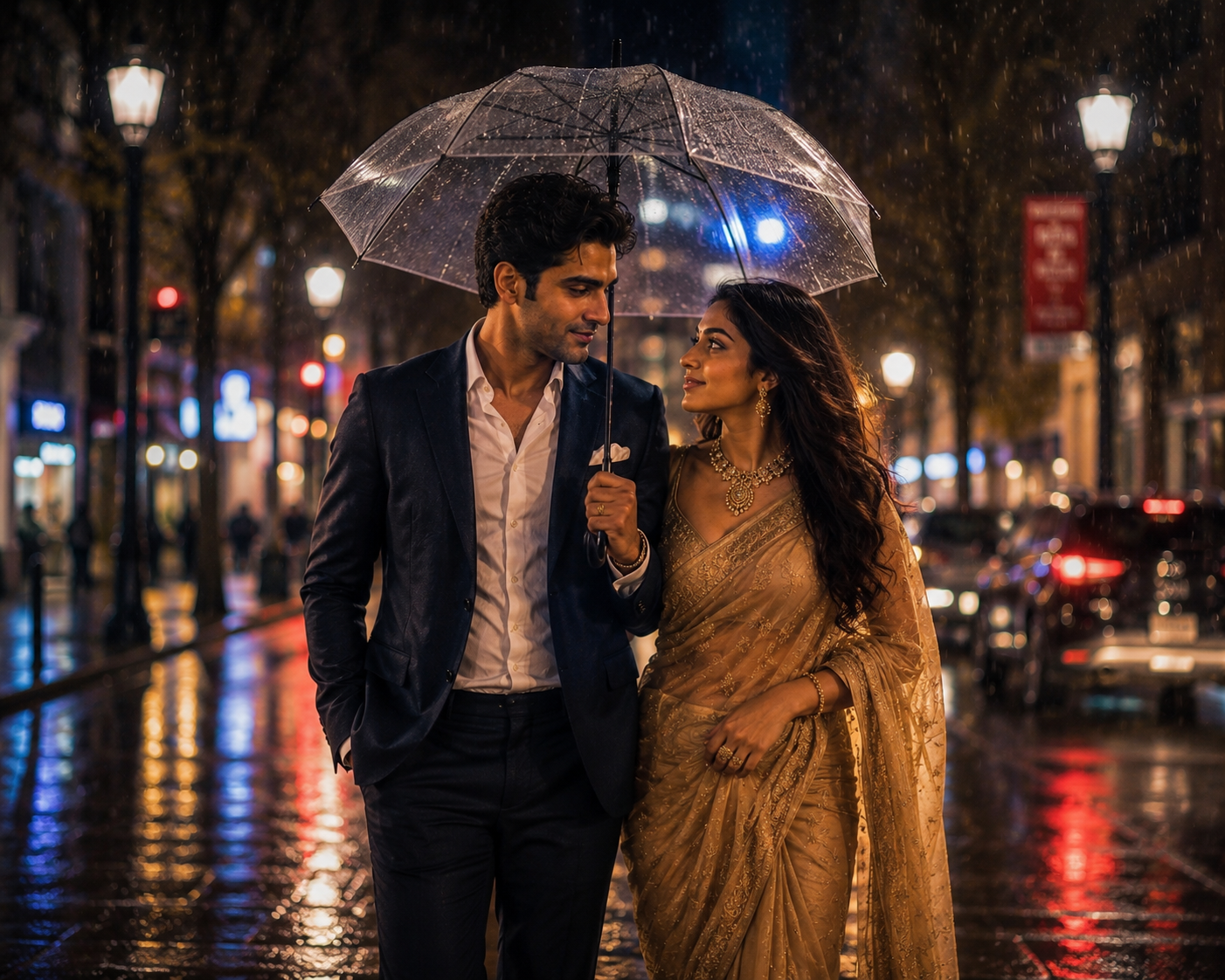 Romantic Couple Walking in the Rain – Cinematic Photorealistic 8K