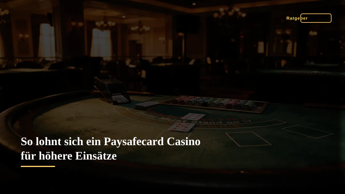 So lohnt sich ein Paysafecard Casino für höhere Einsätze