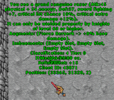 Arma refinada +15