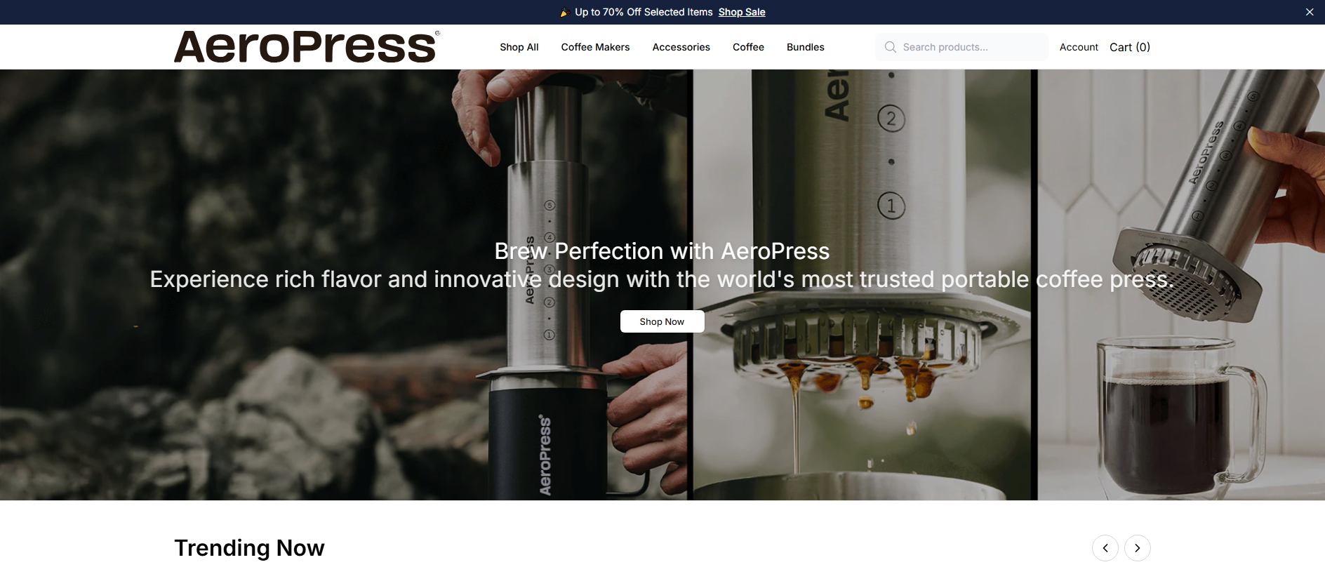 Stored capture of aeropressdirect.shop