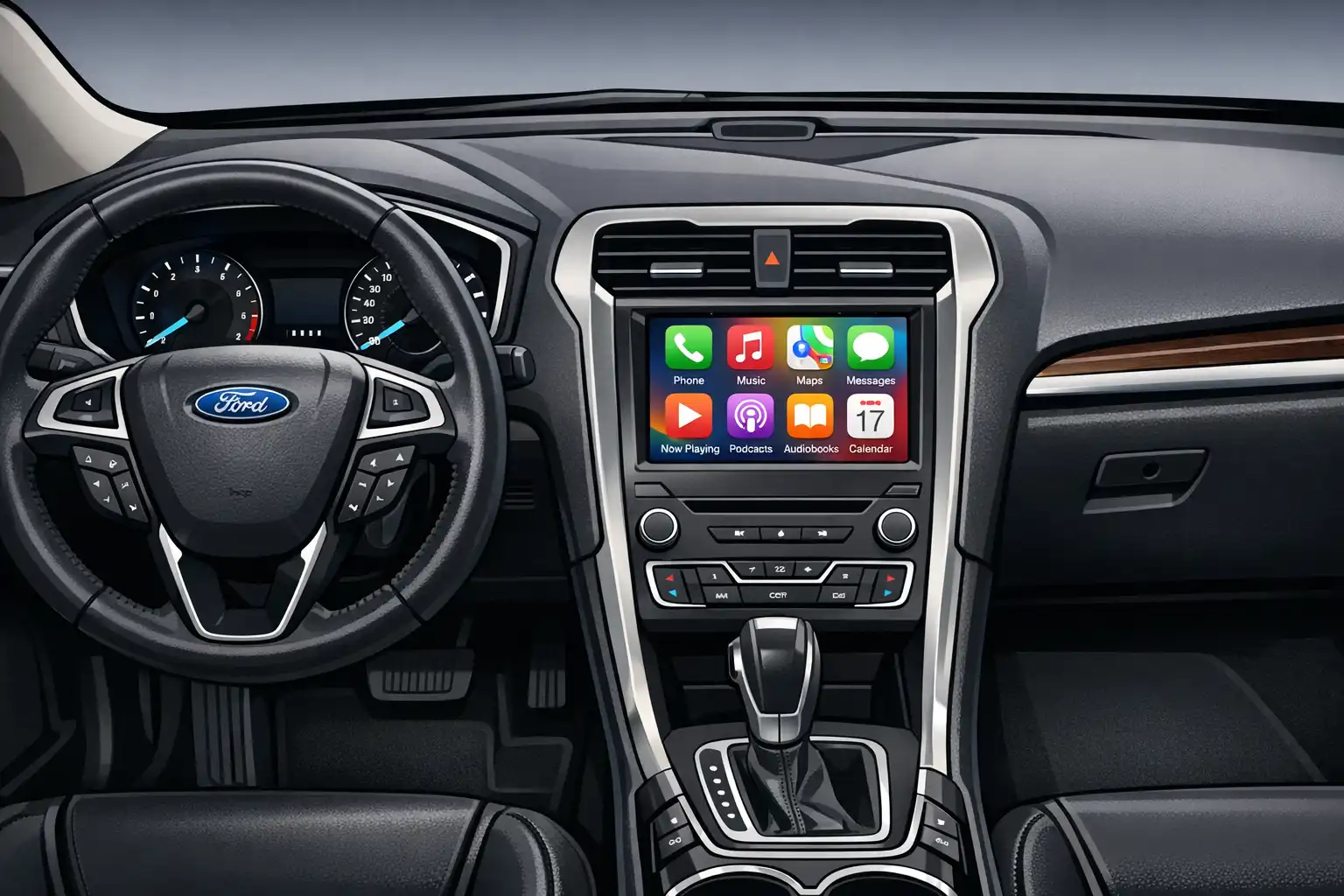 Intérieur Ford Fusion 2015 avec système SYNC 2