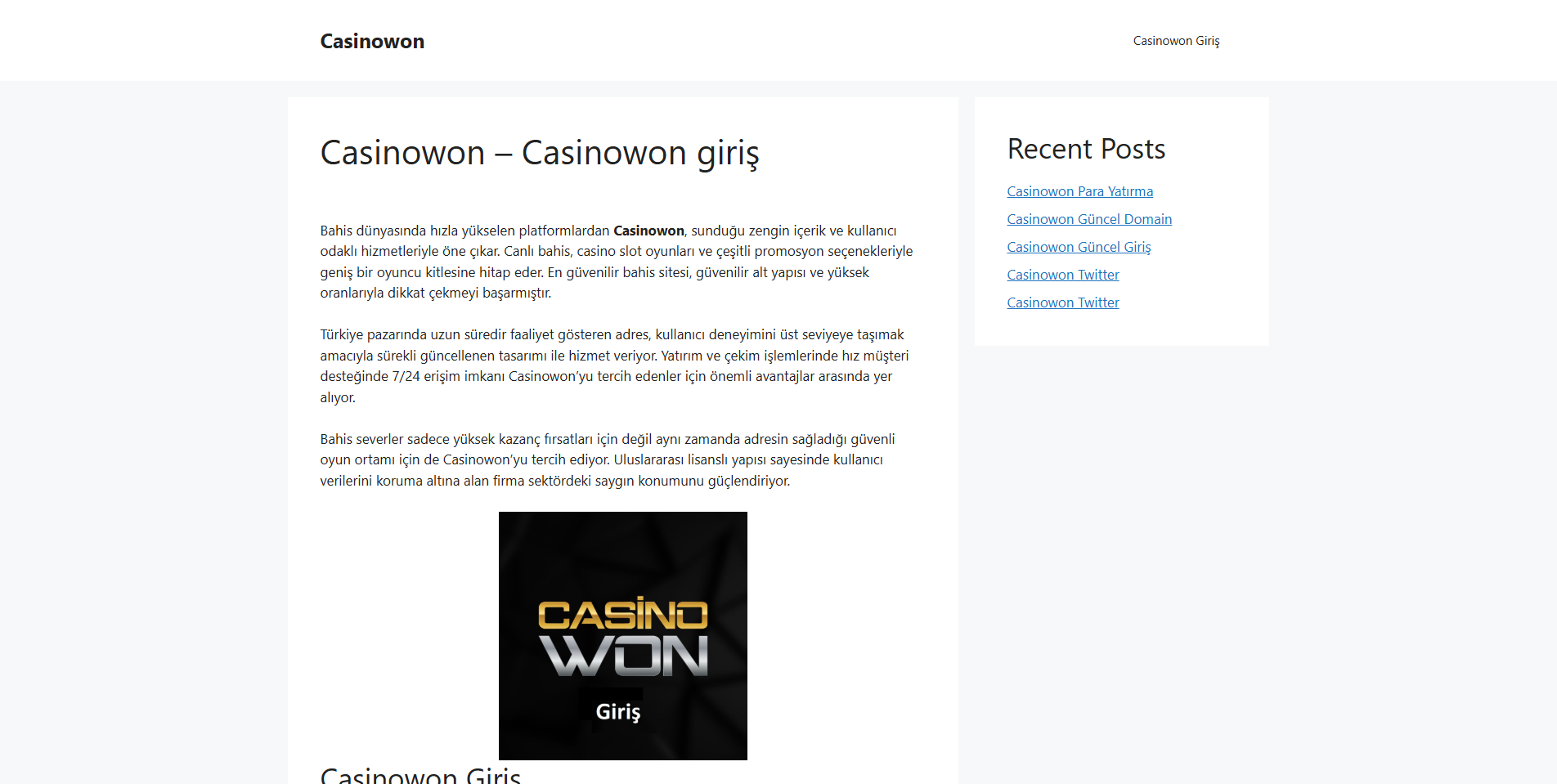 Stored capture of casinowon.org