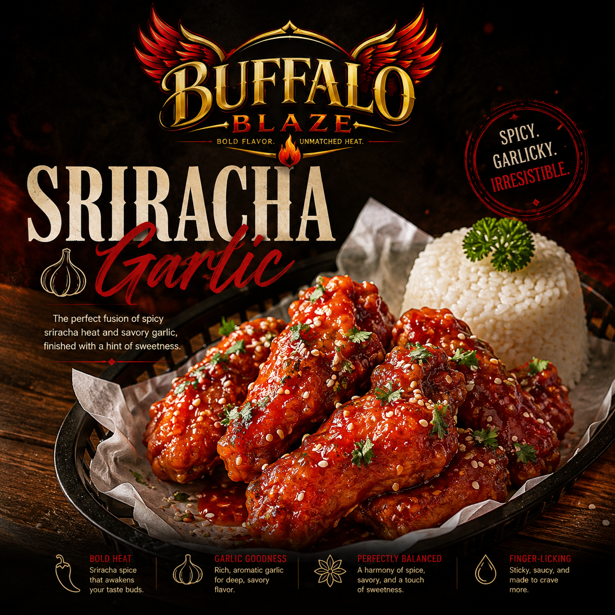Buffalo Blaze Sriracha Garlic