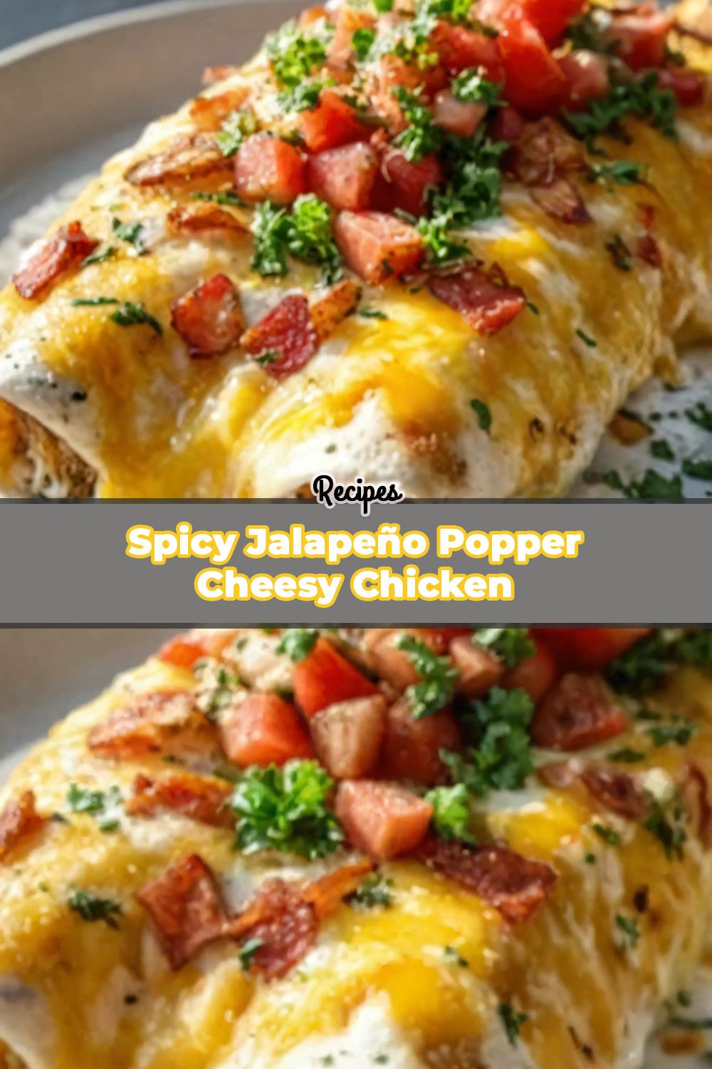 Spicy Jalapeño Popper Cheesy Chicken Enchiladas - TexMex Style!