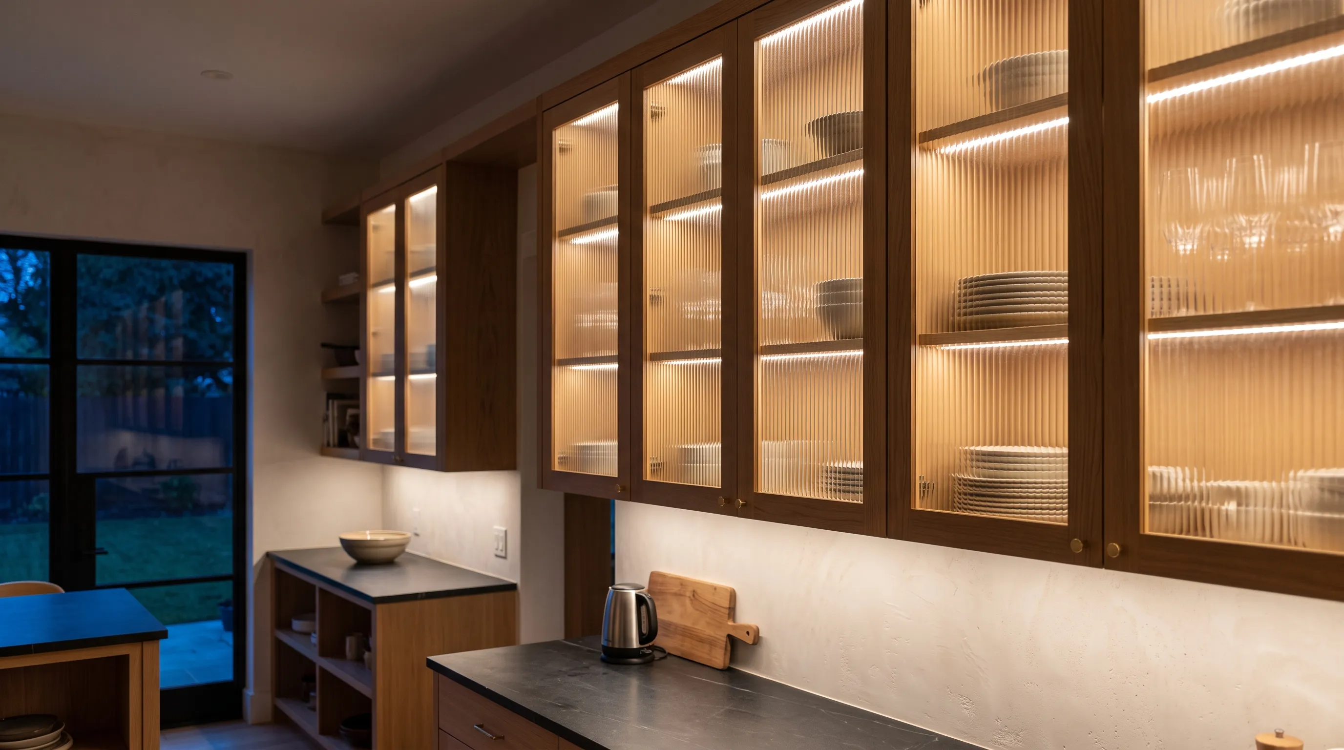 Ribbed Glass Cabinet Doors