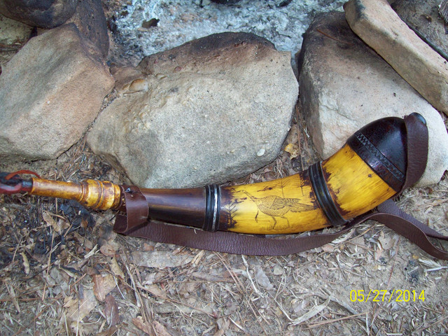 Horn by Scott Sibley. Engraving by Cathy Sibley