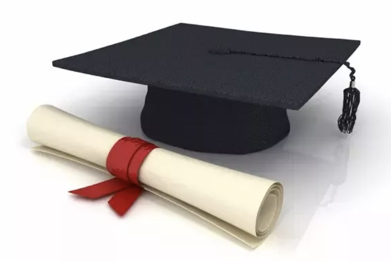 Graduation cap and diploma