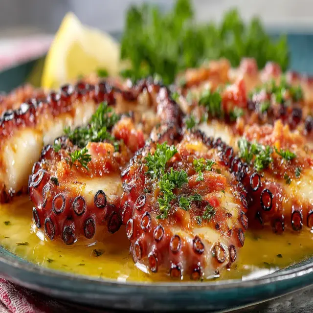 19. Grilled Octopus with Romesco Sauce
