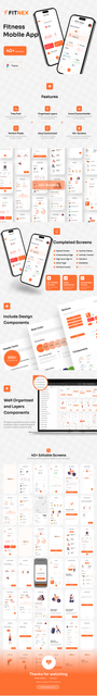 Fitnex - Fitness Mobile App UI Kit