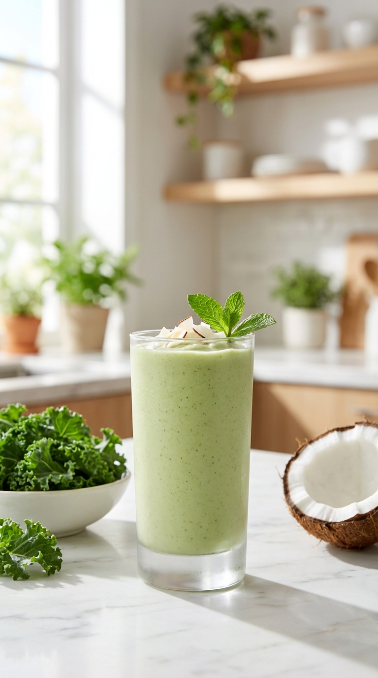 Creamy Coconut Kale Refresher — Hydrating and Light
