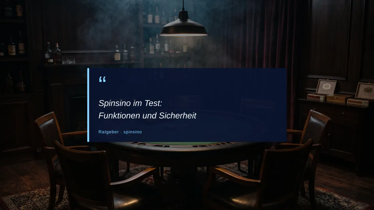 Spinsino im Test: Funktionen und Sicherheit