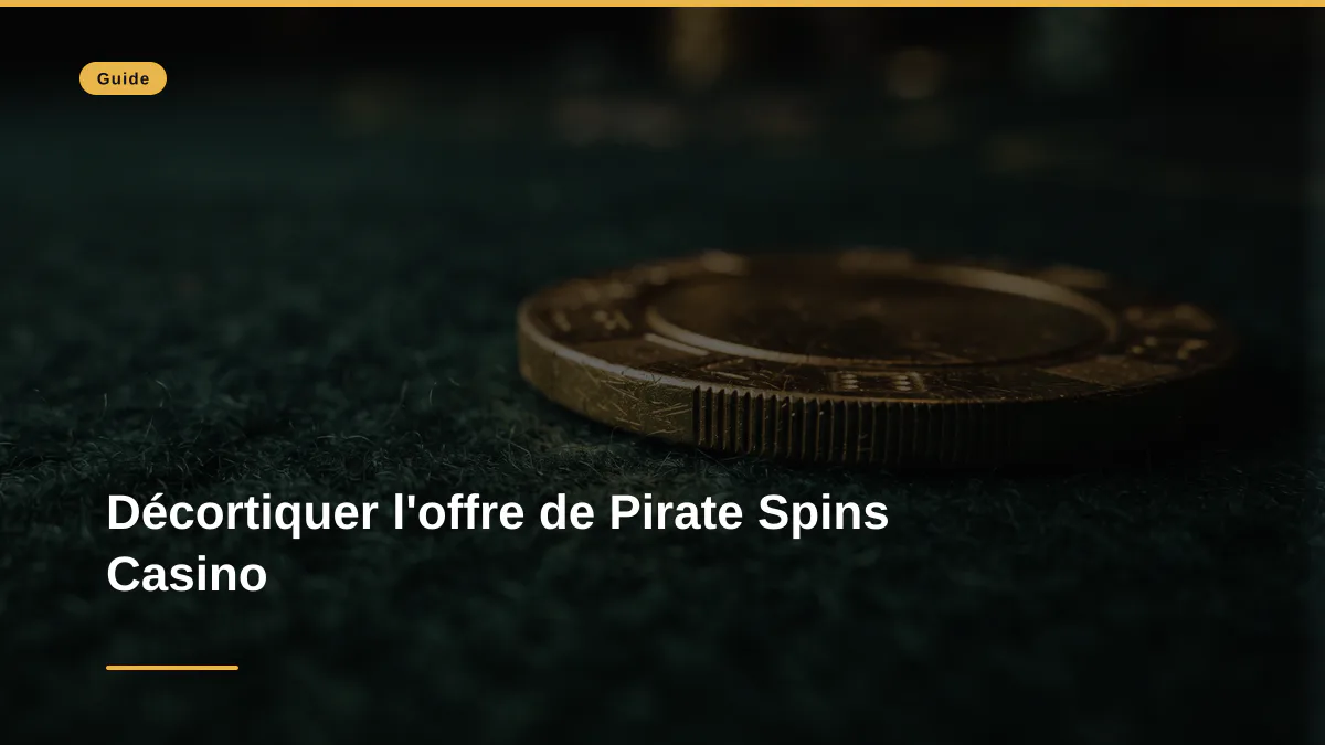 Décortiquer l'offre de Pirate Spins Casino