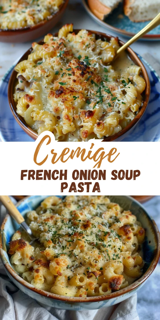 French Onion Soup Pasta – Cremiges Wohlfühlgericht mit karamellisierten Zwiebeln