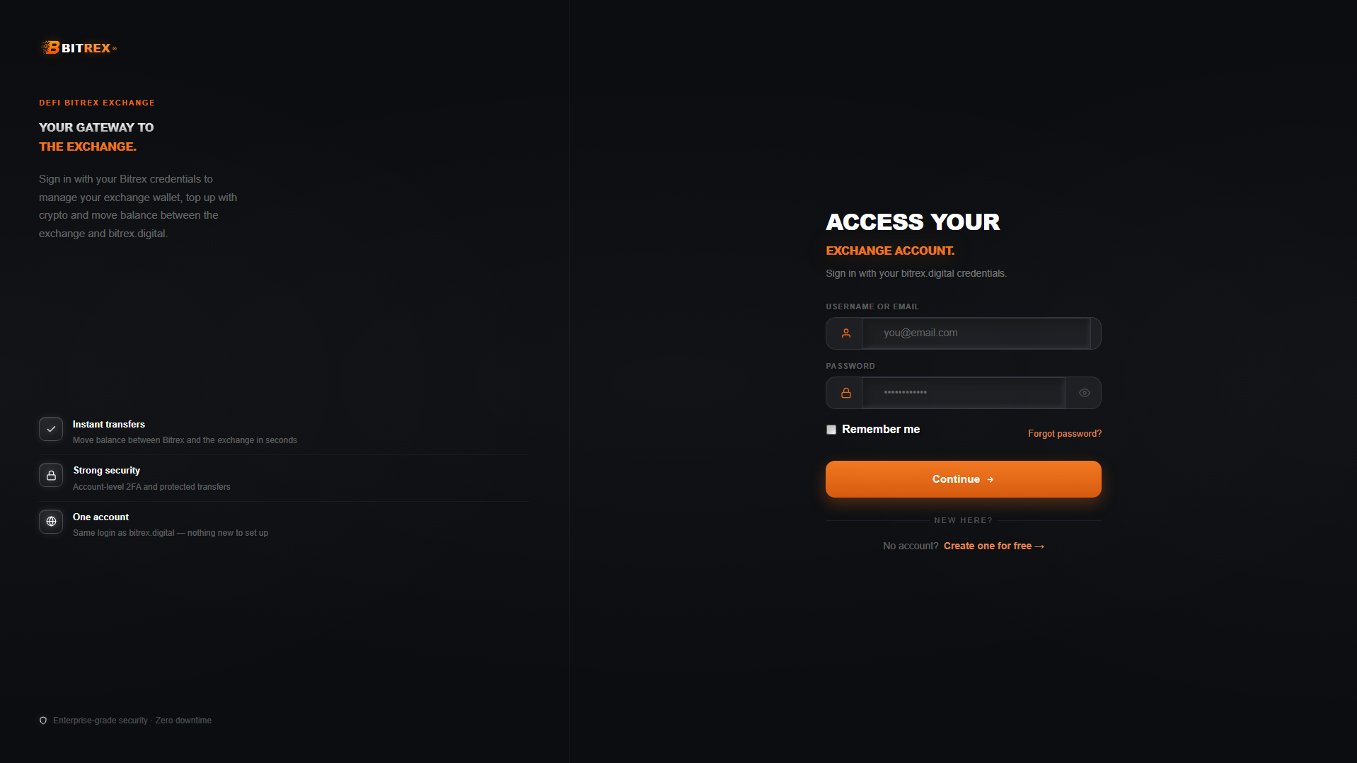 Screenshot of defi-bitrex.com