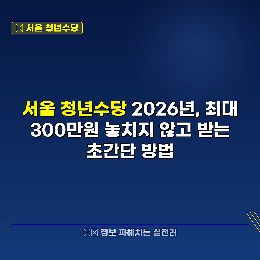 서울 청년수당 관련 정보 썸네일