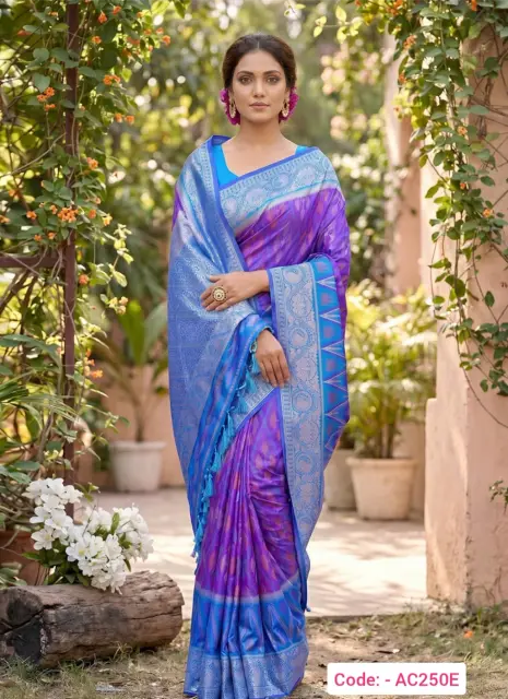 Royal Blue color Traditional Wear silk saree