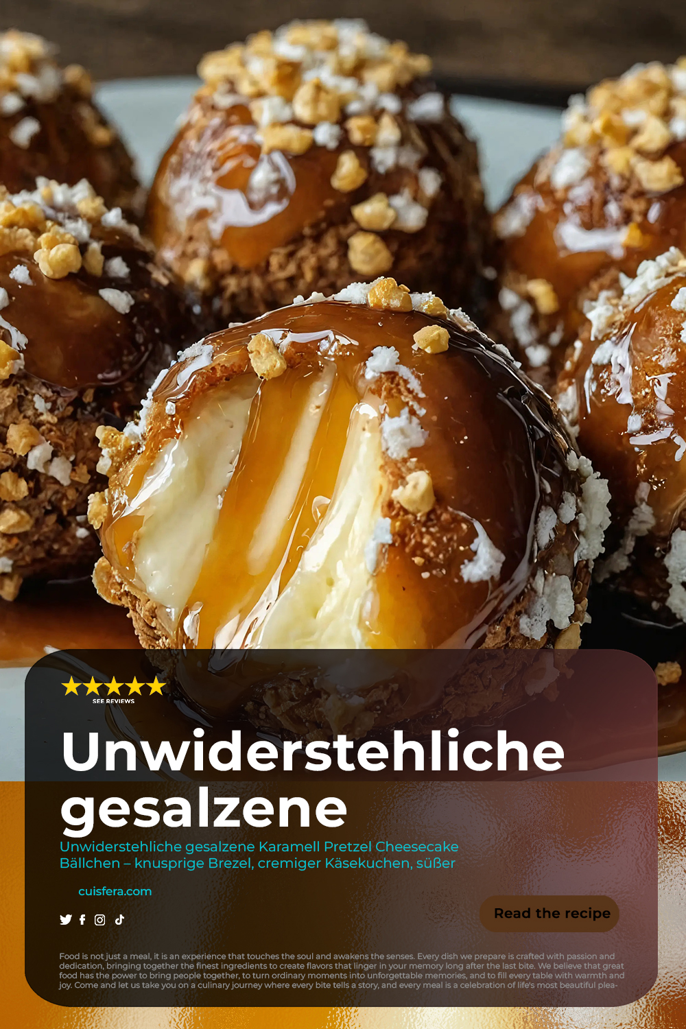 Unwiderstehliche gesalzene Karamell Pretzel Cheesecake Bällchen