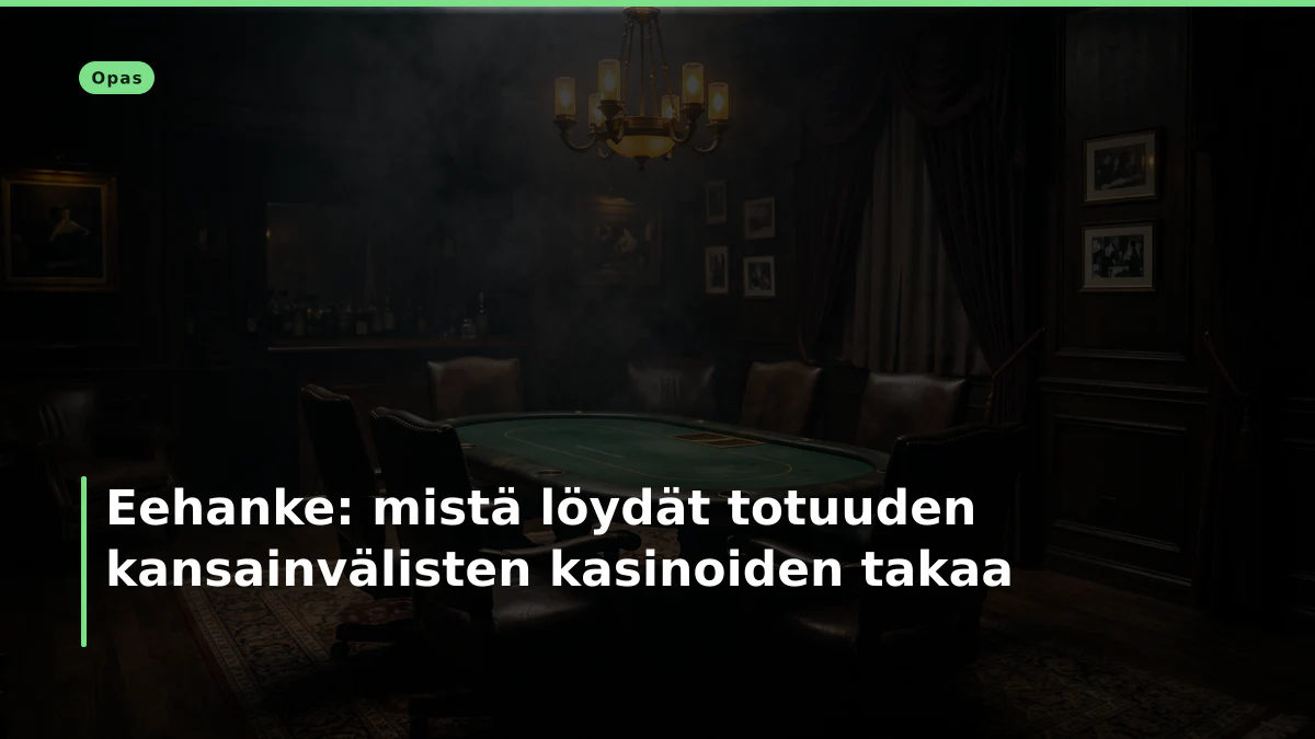 Eehanke: mistä löydät totuuden kansainvälisten kasinoiden takaa