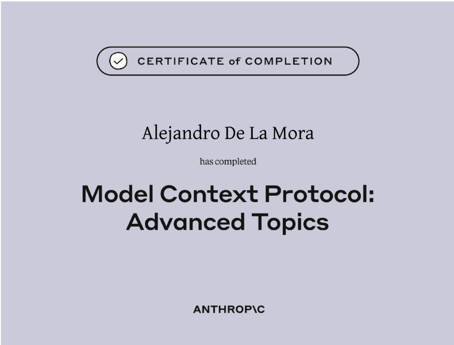 Model Context Protocol: Advanced Topics certificate