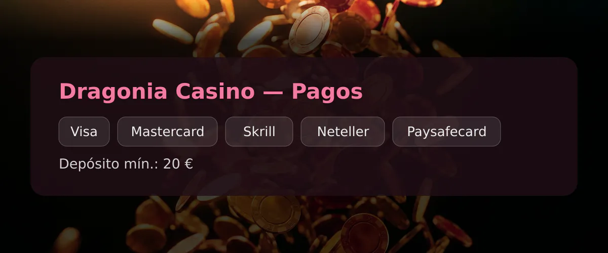 Dragonia Casino &mdash; Pagos: Visa, Mastercard, Skrill, Neteller, Paysafecard