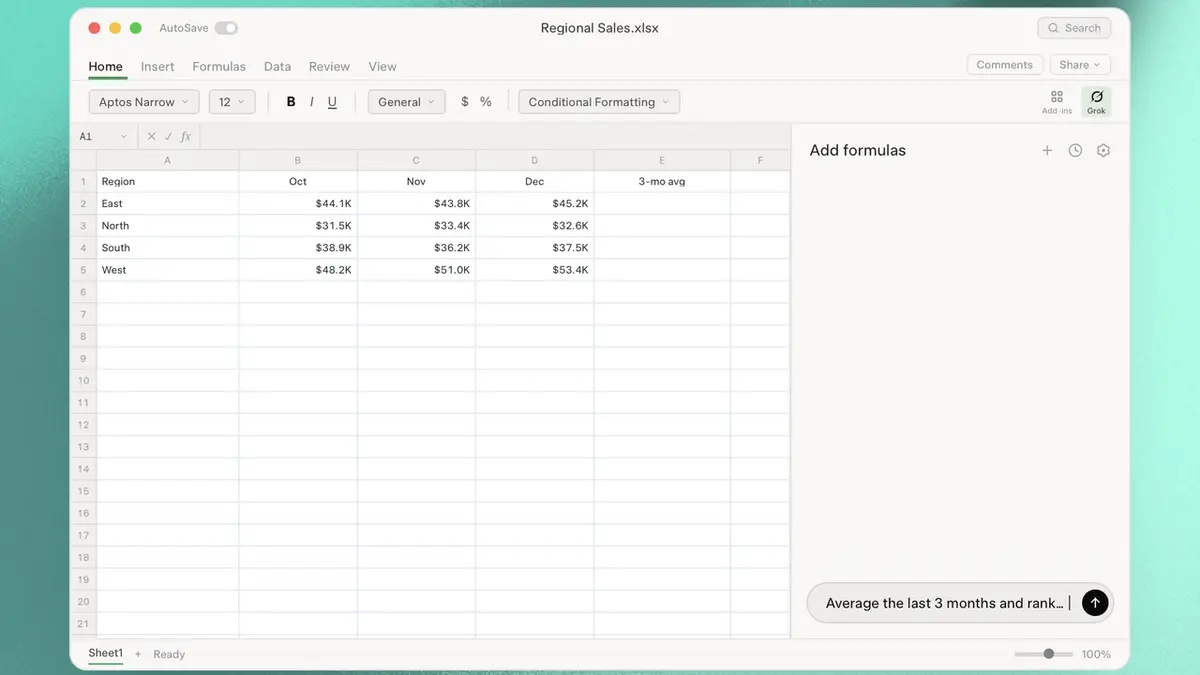SpaceXAI Unveils Grok Plugin for Microsoft Excel