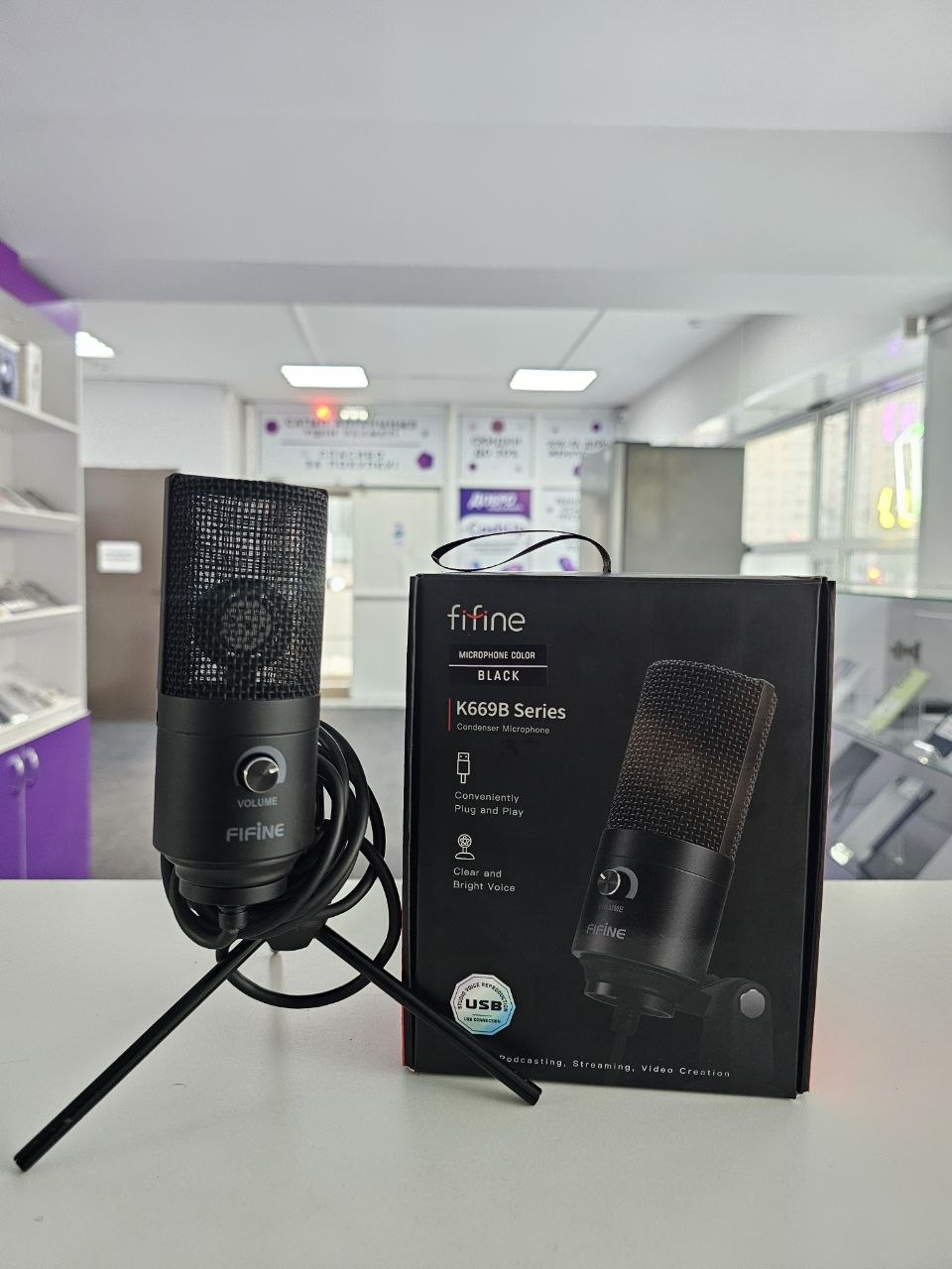 Скупка Микрофон Fifine K669B Series — популярный настольный микрофон для стримов, видео, подкастов и онлайн‑общения. в Астане