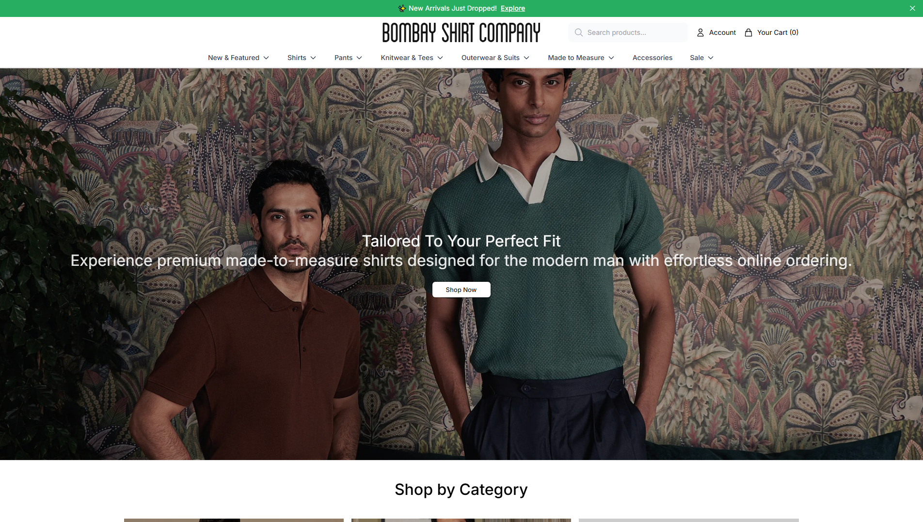 Stored capture of bombayshirtcompanyshop.shop