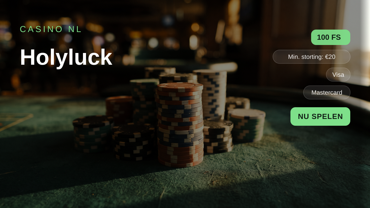 Holyluck casino � welkomstbonus 100% tot �500 + 100 FS, betalingen: Visa, Mastercard, Apple Pay, Google Pay, Revolut