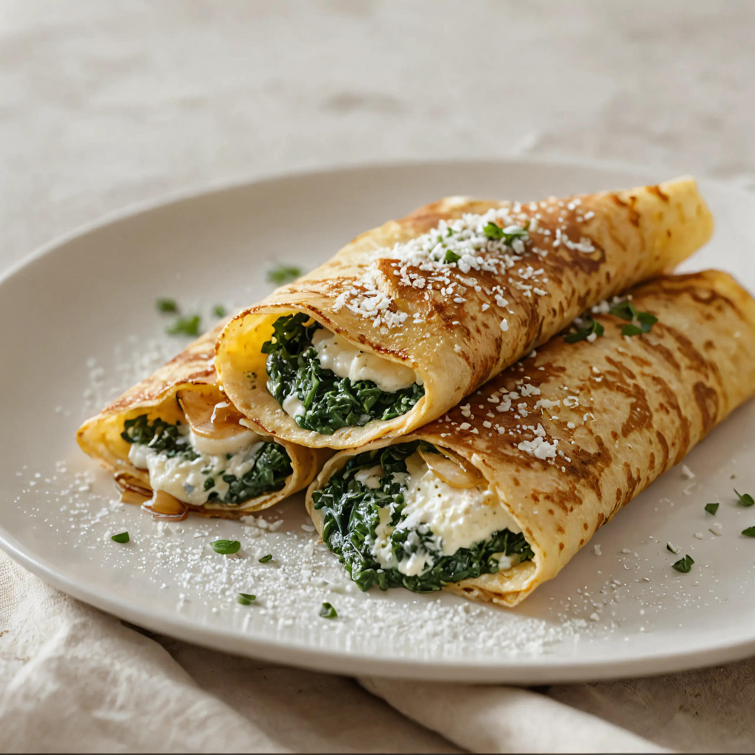 Ricotta and Spinach Stuffed Crêpe Recipe