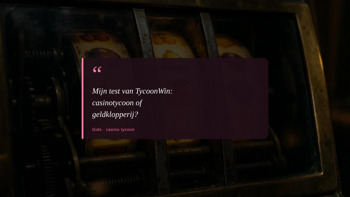 Mijn test van TycoonWin: casinotycoon of geldklopperij?