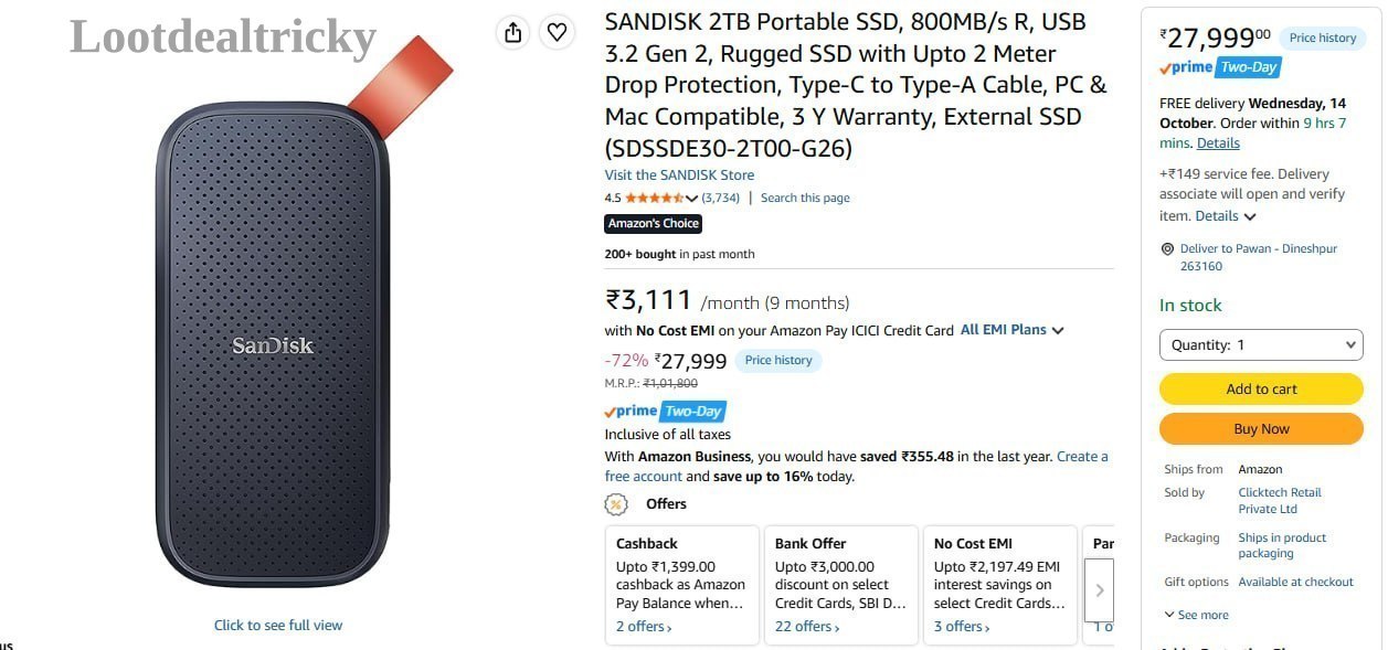 Sandisk 2tb Portable – Just ₹22749 | Loot Ka Maal