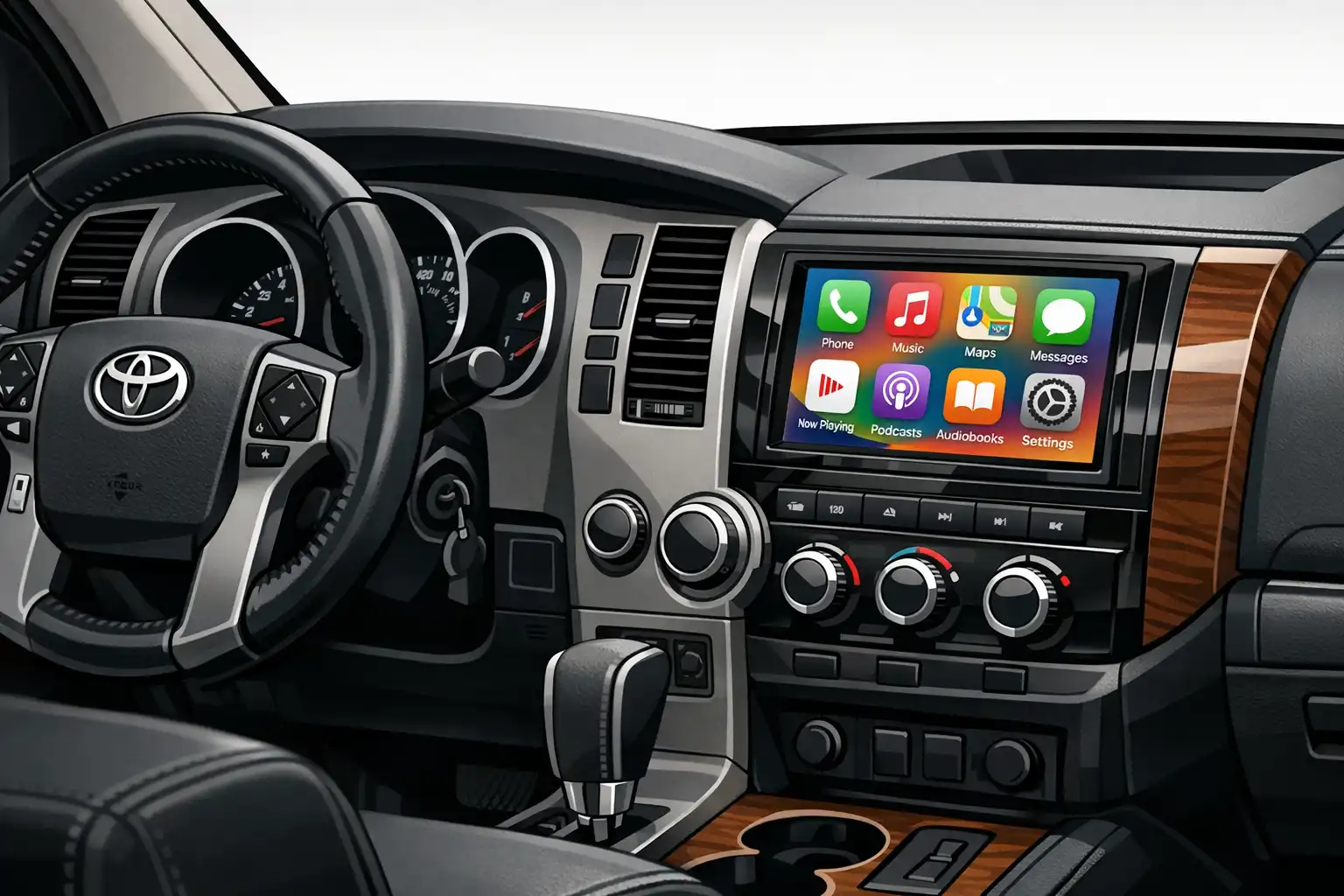 Toyota Sequoia 2016 avec Apple CarPlay installé sur l’écran d’origine