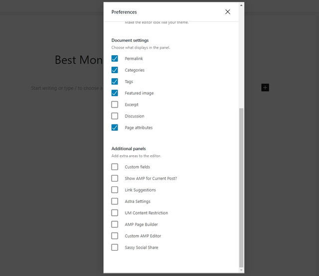 preferences