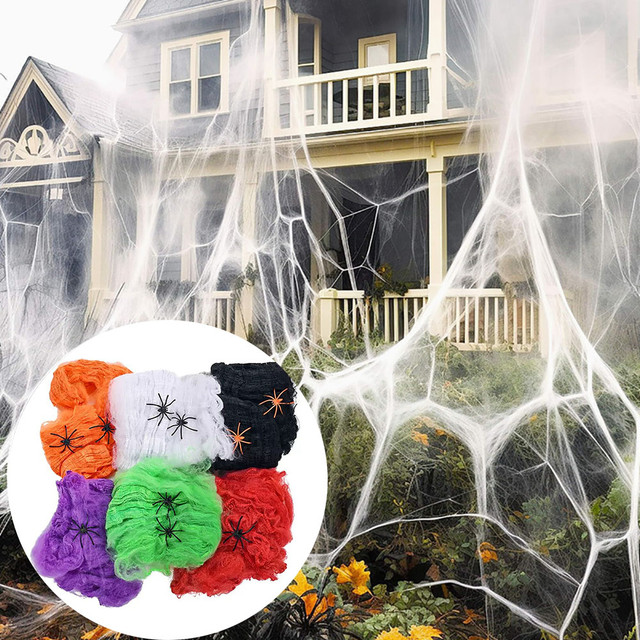 Halloween Spider Web Stretchy White Cobweb