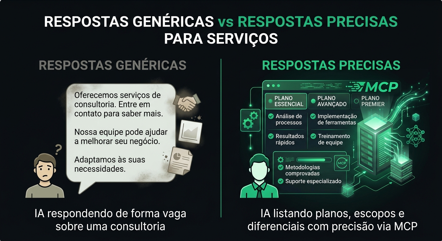 Respostas genéricas vs Respostas precisas para serviços