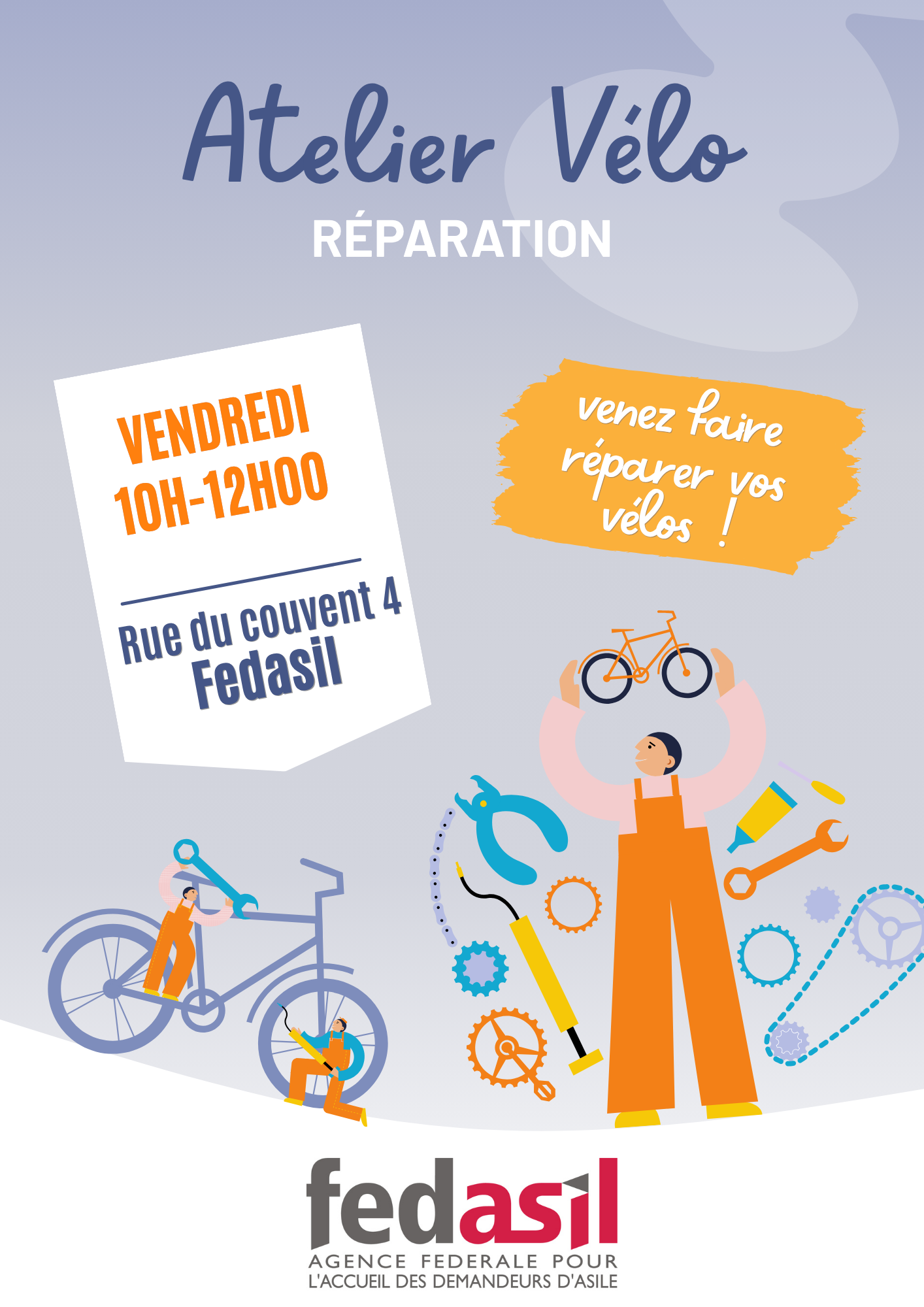 Affiche Atelier Vélo, réparation