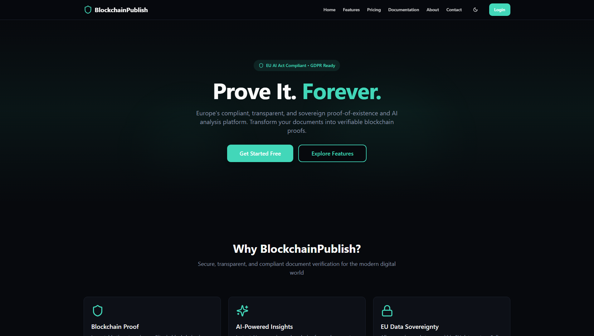 Screenshot of blockchainpublish.com