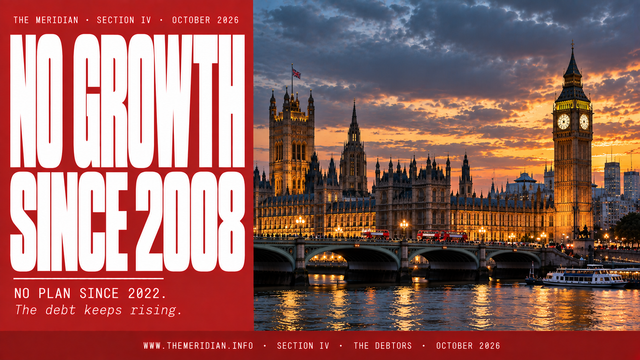 Britain No Growth Since 2008 No Plan Since 2022 Debt Rising October 2026 The Meridian Intelligence Desk